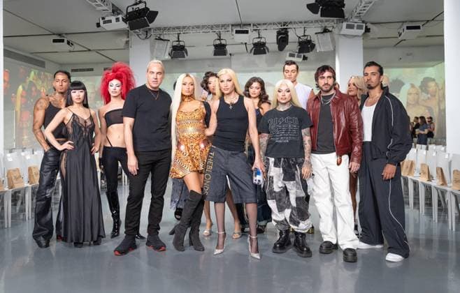 September 14, 2026, Bronx, New York, USA: Models, David Blond, Paris Hilton, Phillipe Blond walk runway during rehearsal for The Blonds 20th Anniversary by David and Phillipe Blond presented by Motorola Razr Spring Summer 27 fashion show during SS27 FW at Lavan in New York, NY on September 15, 2026. Bronx USA  - ZUMAr339 20260914_znp_r339_130 Copyright: xLevxRadinx