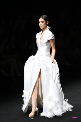 BEIJING, CHINA - SEPTEMBER 14: Models display fashion designs by Daniel IJ Uys and Claudine Uys during the SS2027 Beijing Fashion Week on September 14, 2026 in Beijing, China. The collection, themed Night Monarch Butterfly, draws inspiration from butterflies dancing in gardens after dark.  Copyright: xChinaxNewsxServicex 111666773828