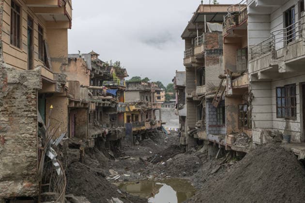 Aftermath of the devastating flash floods in Nepal NUWAKOT, NEPAL - SEPTEMBER 15: A view of the destruction following the devastating flash floods on August 26 that struck Devighat, Nuwakot, Nepal, on September 15, 2026. People in the affected areas of Nuwakot continue to return in search of their destroyed homes and the last remaining memories of their lives. Some are trying to recover essential belongings from the rubble, while others are working with family members to remove soil from parts of their homes buried underground and make them habitable again. The destruction in Devighat village is severe. Many multi-storey buildings have collapsed, while some have been buried under earth up to the level of their fifth floors. Religious figure  Copyright: x2026xAnadoluxAbdulxGonix