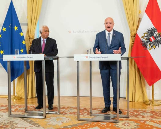 September 15, 2026: Working visit to the capitals by President Antonio Costa of the European Council and Federal Chancellor Christian Stocker of the ÖVP on September 15, 2026, during the working visit as part of the EU Council President’s Tour of the Capitals at the Federal Chancellery in Vienna, Vienna, Austria