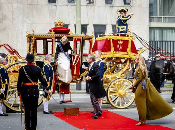 THE HAGUE - Queen Maxima, King Willem-Alexander, and Princess Amalia arrive at the Royal Theatre prior to the Speech from the Throne during Prinsjesdag. The new working year of the Senate and the House of Representatives is opened on the third Tuesday of September. IRIS VAN DEN BROEK ANP netherlands out - belgium out  Copyright: xx x568704147x originalFilename: 568704147.jpg