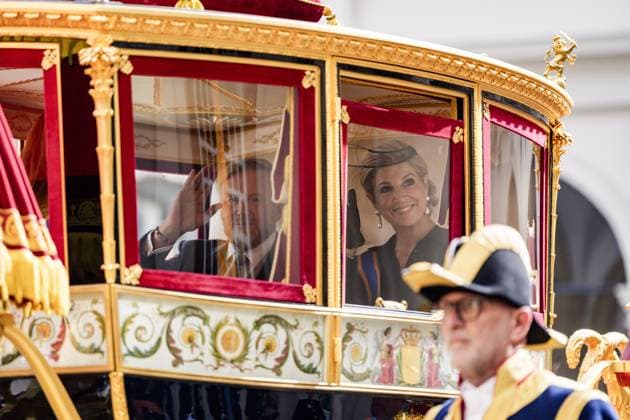 THE HAGUE - King Willem-Alexander, Queen Maxima, and Princess Amalia depart from Noordeinde Palace for the Royal Theatre on Prinsjesdag. On the third Tuesday of September, the new working year of the First and Second Chambers is opened. JEROEN JUMELET POOL ANP netherlands out - belgium out  Copyright: xx x568704356x originalFilename: 568704356.jpg