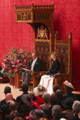 Den Haag, The Netherlands, 2026-09-15 13:21:53 THE HAGUE, 15-09-2026, Royal Theatre King Willem Alexander during the reading of the Speech from the Throne in the Royal Theatre to members of the First and Second Chambers of Parliament. PHOTO: NLBEELD Wesley de Wit Credit: NL Beeld Patrick van Emst  Copyright: xx x