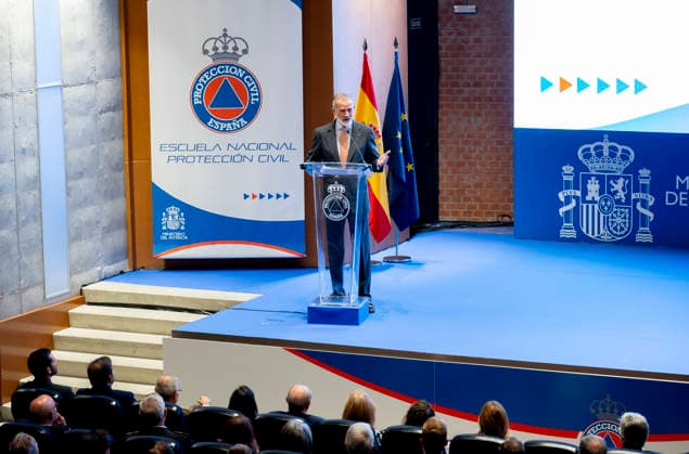 The King Presides Over the Opening of the 2026–2027 Academic Year at the National School of Civil Protection King Felipe VI speaks during the opening of the 2026–2027 academic year at the National School of Civil Protection on September 15, 2026, in Rivas Vaciamadrid, Madrid, Spain. The King presides over the opening of the academic year to mark the renovation of the school’s facilities, where students will receive specialized training in civil protection from the General State Administration and other entities with which the school maintains collaborative relationships. SEPTEMBER 15, 2026, Rivas Vaciamadrid, Madrid, Rivas Vaciamadrid, Madrid, Spain  Copyright: xAlbertoxOrtegax 7776412
