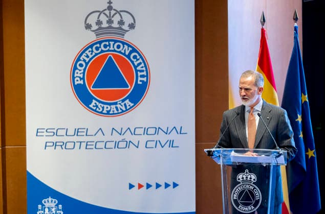 The King Presides Over the Opening of the 2026–2027 Academic Year at the National School of Civil Protection King Felipe VI speaks during the opening of the 2026–2027 academic year at the National School of Civil Protection on September 15, 2026, in Rivas Vaciamadrid, Madrid, Spain. The King presides over the opening of the academic year to mark the renovation of the school’s facilities, where students will receive specialized training in civil protection from the General State Administration and other entities with which the school maintains collaborative relationships. SEPTEMBER 15, 2026, Rivas Vaciamadrid, Madrid, Rivas Vaciamadrid, Madrid, Spain  Copyright: xAlbertoxOrtegax 7776413
