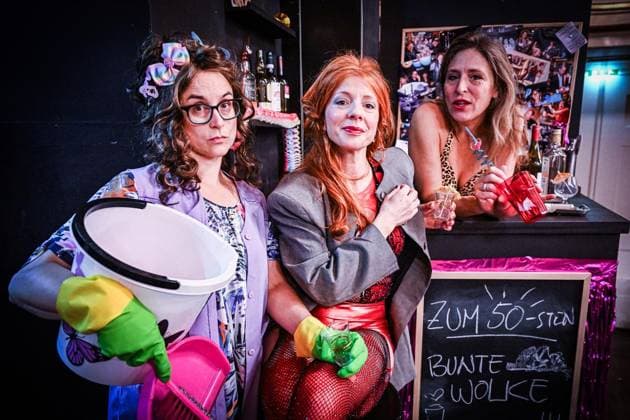Rixdorf Gems at Their Home Port in Neukölln ** FOR EDITORIAL PURPOSES ONLY ** EDITORIAL USE ONLY ** p Rixdorf Gems at Their Home Port in Neukölln, The three Neukölln eccentrics—Marianne the barmaid, Jule the sex worker, Copyright: MaurizioxGambarini doc87m2jlj7p2csxxos1uon ,EDITORIAL USE ONLY Copyright: MaurizioxGambarini