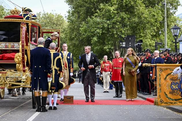 THE HAGUE - King Willem-Alexander, Queen Maxima, and Princess Amalia arrive at the Royal Theatre for the Speech from the Throne on Prinsjesdag. The new working year of the First and Second Chambers is opened on the third Tuesday of September. PATRICK VAN EMST POOL ANP netherlands out - belgium out  Copyright: xx x568712744x originalFilename: 568712744.jpg