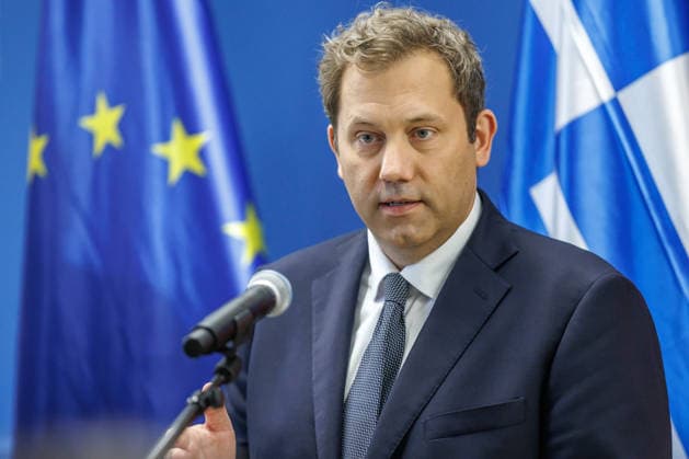 Lars Klingbeil (SPD), Federal Minister of Finance, during a press statement with Eurogroup President Kyriakos Pierrakakis; Lars Klingbeil (SPD), Federal Minister of Finance, during a press briefing with Eurogroup President Kyriakos Pierrakakis at the Ministry of Finance on September 15, 2026, in Berlin, Berlin, Germany, Ministry of Finance