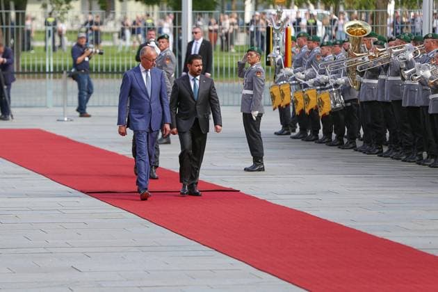 Berlin, Germany, September 15, 2026; Federal Chancellery: Reception for the Prime Minister of Iraq; Federal Chancellor Friedrich Merz (CDU) and Ali al Zaidi at the reception with military honors Copyright: xdtsxNachrichtenagenturx dts_134704