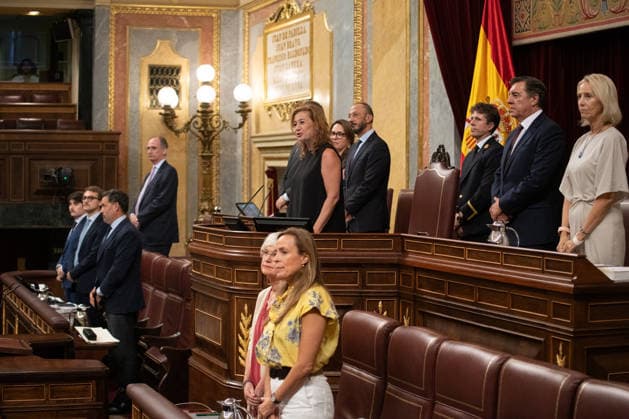 Congress Returns to Address the Migration Crisis in Ceuta A moment of silence during a plenary session of the Congress of Deputies on September 15, 2026, in Madrid, Spain. The plenary session of Congress is addressing today two bills on National Defense, proposed by Vox, and on the Housing Act, proposed by Sumar. In addition, non-legislative proposals regarding migration management in Ceuta and foreign policy toward Cuba will be discussed. SEPTEMBER 15, 2026 Fernando Sá Madrid, Spain  Copyright: xFernandoxSanchezx 7776774