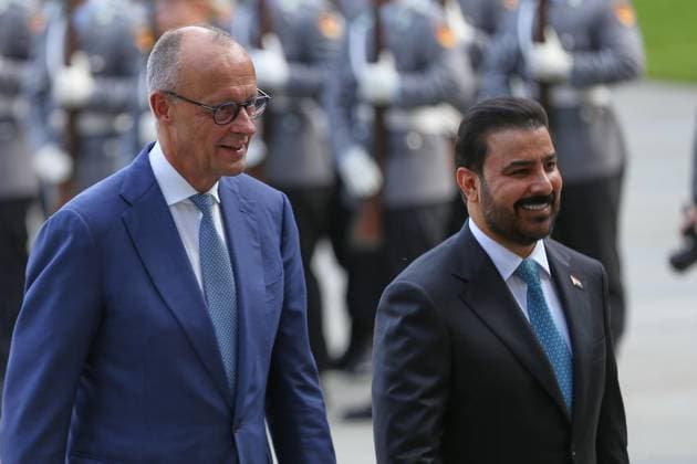 Berlin, Germany, September 15, 2026; Federal Chancellery: Reception for the Prime Minister of Iraq; Federal Chancellor Friedrich Merz (CDU) and Ali al Zaidi at the reception with military honors Copyright: xdtsxNachrichtenagenturx dts_134706