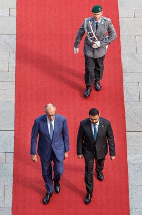 Chancellor Friedrich Merz (CDU) with the Prime Minister of the Republic of Iraq, Ali Falih Kadhim al Saidi; Chancellor Friedrich Merz (CDU) with the Prime Minister of the Republic of Iraq, Ali Falih Kadhim al Saidi, at the Federal Chancellery in Berlin on September 15, 2026; Berlin, Berlin, Germany; Federal Chancellery