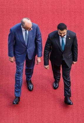 Chancellor Friedrich Merz (CDU) with the Prime Minister of the Republic of Iraq, Ali Falih Kadhim al Saidi; Chancellor Friedrich Merz (CDU) with the Prime Minister of the Republic of Iraq, Ali Falih Kadhim al Saidi, at the Federal Chancellery in Berlin on September 15, 2026; Berlin, Berlin, Germany; Federal Chancellery