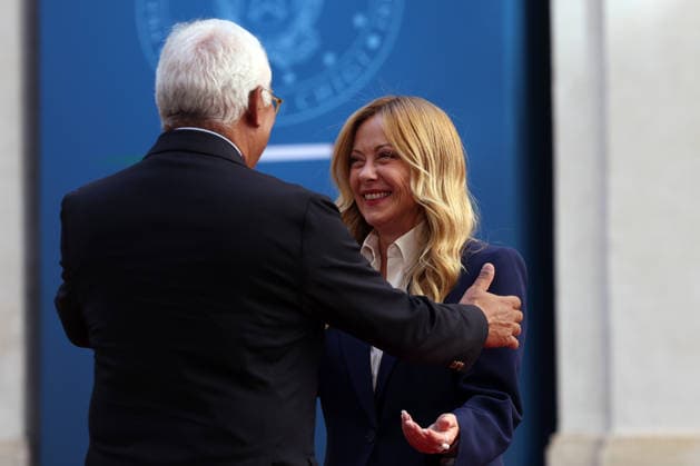 IPA88561205 - Rome, Italy September 15, 2026: Prime Minister Giorgia Meloni meets with European Council President Antonio Costa at Palazzo Chigi in Rome. The talks focused on key European issues and the prospects for cooperation between Italy and the institutions of the European Union.  Copyright: xmarcoxiacobuccix xmarcoxiacobuccix IPA88561205