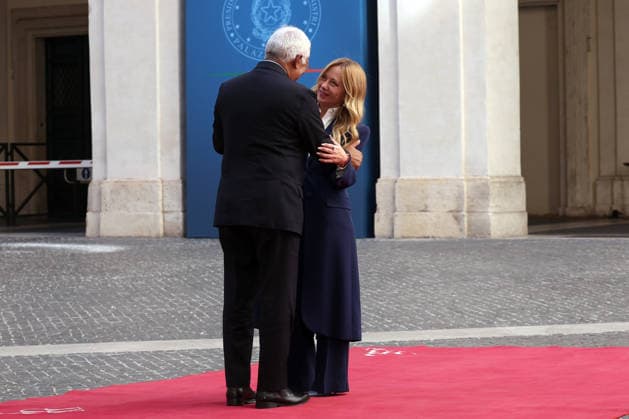 IPA88561206 - Rome, Italy September 15, 2026: Prime Minister Giorgia Meloni meets with European Council President Antonio Costa at Palazzo Chigi in Rome. The discussion focused on key European issues and prospects for cooperation between Italy and European Union institutions.  Copyright: xmarcoxiacobuccix xmarcoxiacobuccix IPA88561206