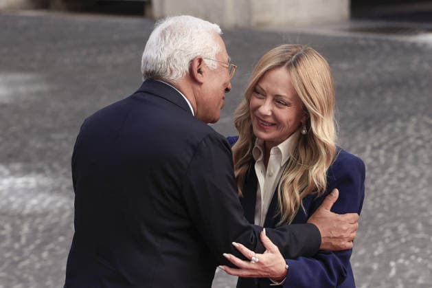 Italian Premier Giorgia Meloni meets European Council President Antonio Costa ROME, ITALY - SEPTEMBER 15: Italian Premier Giorgia Meloni (R) welcomes European Council President Antonio Costa (L) at Chigi Palace government office in Rome, Italy, on September 15, 2026. Riccardo De Luca Anadolu Rome Italy. Editorial use only. Please get in touch for any other usage.  Copyright: x2026xAnadoluxRiccardoxDexLucax