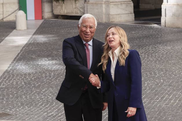 Italian Premier Giorgia Meloni meets European Council President Antonio Costa ROME, ITALY - SEPTEMBER 15: Italian Premier Giorgia Meloni (R) shakes hands with European Council President Antonio Costa (L) at Chigi Palace government office in Rome, Italy, on September 15, 2026. Riccardo De Luca Anadolu Rome Italy. Editorial use only. Please get in touch for any other usage.  Copyright: x2026xAnadoluxRiccardoxDexLucax