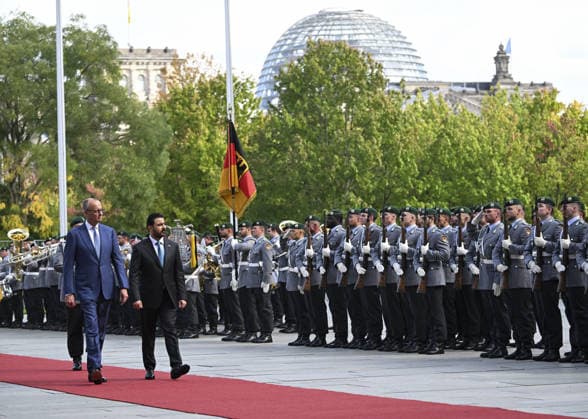 Friedrich Merz welcomes Iraqi Prime Minister Ali al-Zeidi in Berlin BERLIN, GERMANY - SEPTEMBER 15: German Chancellor Friedrich Merz receives Iraqi Prime Minister Ali al-Zaidi with an official ceremony at Federal Chancellery in Berlin, Germany on September 15, 2026. Halil Sagirkaya Anadolu Berlin Germany. Editorial use only. Please get in touch for any other usage.  Copyright: x2026xAnadoluxHalilxSagirkayax
