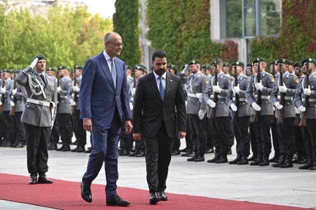 Friedrich Merz welcomes Iraqi Prime Minister Ali al-Zeidi in Berlin BERLIN, GERMANY - SEPTEMBER 15: German Chancellor Friedrich Merz receives Iraqi Prime Minister Ali al-Zaidi with an official ceremony at Federal Chancellery in Berlin, Germany on September 15, 2026. Halil Sagirkaya Anadolu Berlin Germany. Editorial use only. Please get in touch for any other usage.  Copyright: x2026xAnadoluxHalilxSagirkayax