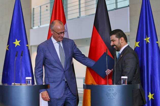 Berlin, Germany, September 15, 2026; Federal Chancellery: Reception for the Prime Minister of Iraq; Federal Chancellor Friedrich Merz (CDU) and Ali al-Zaidi Copyright: xdtsxNachrichtenagenturx dts_134727