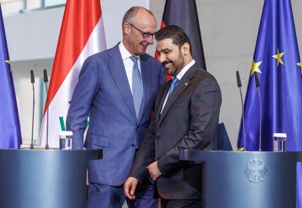 Chancellor Friedrich Merz (CDU) with the Prime Minister of the Republic of Iraq, Ali Falih Kadhim al Saidi; Chancellor Friedrich Merz (CDU) with the Prime Minister of the Republic of Iraq, Ali Falih Kadhim al Saidi, at the Federal Chancellery in Berlin on September 15, 2026; Berlin, Berlin, Germany; Federal Chancellery