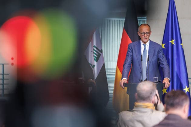 Chancellor Friedrich Merz (CDU) with the Prime Minister of the Republic of Iraq, Ali Falih Kadhim al Saidi; Chancellor Friedrich Merz (CDU) with the Prime Minister of the Republic of Iraq, Ali Falih Kadhim al Saidi, at the Federal Chancellery in Berlin on September 15, 2026; Berlin, Berlin, Germany; Federal Chancellery