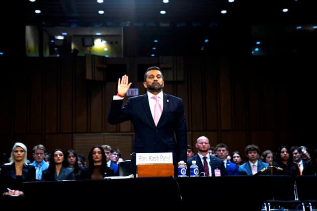 September 15, 2026, Washington, District Of Columbia, USA: Kash Patel, Director, Federal Bureau of Investigation (FBI) is sworn-in to testify before the United States Senate Committee on the Judiciary during Ã¢â‚¬oeAn oversight hearing to examine the Federal Bureau of InvestigationÃ¢â‚¬Â in the Hart Senate Office Building on Capitol Hill in Washington, DC, USA, on Tuesday, September 15, 2026 Washington USA - ZUMAs152 20260915_faa_s152_016 Copyright: xAndrewxThomasx