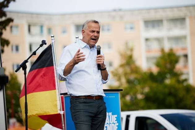 AfD Community Festival in Rostock ** FOR EDITORIAL USE ONLY ** EDITORIAL USE ONLY ** p Leif Erik Holm, AfD’s top candidate for the state election in Mecklenburg-Western Pomerania, speaks at a community festival in Rostock, Mecklenburg-Western Pomerania, Germany. Copyright JörgxCarstensen Copyright: JörgxCarstensen doc87m59nn8hiriolx3ml0 ,EDITORIAL USE ONLY Copyright: JörgxCarstensen