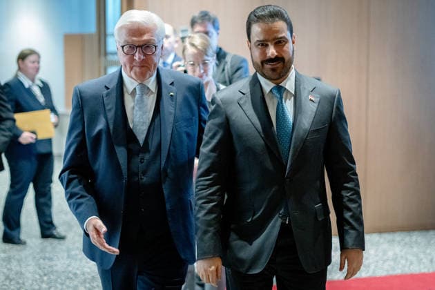Prime Minister Ali Faleh Al Zaidi, Federal President Frank Walter Steinmeier, Berlin, Official Residence at the Spreebogen, Prime Minister of Iraq Ali Faleh Al Zaidi, Federal President Frank Walter Steinmeier, Berlin, Berlin, GER