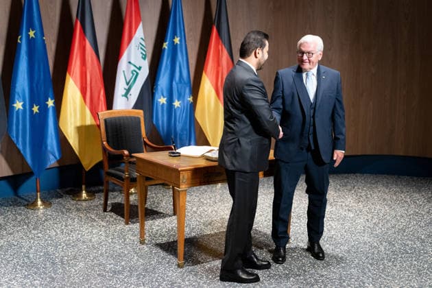 Prime Minister Ali Faleh Al Zaidi, Federal President Frank Walter Steinmeier, Berlin, official residence at the Spreebogen, Prime Minister of Iraq Ali Faleh Al Zaidi, Federal President Frank Walter Steinmeier, Berlin, Berlin, GER