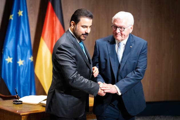 Prime Minister Ali Faleh Al Zaidi, Federal President Frank Walter Steinmeier, Berlin, official residence at the Spreebogen, Prime Minister of Iraq Ali Faleh Al Zaidi, Federal President Frank Walter Steinmeier, Berlin, Berlin, GER