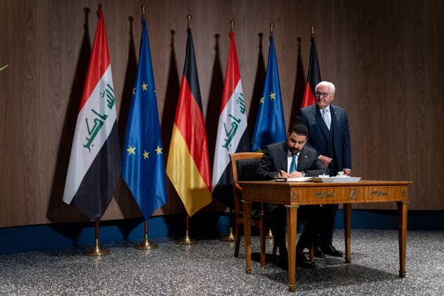 Prime Minister Ali Faleh Al Zaidi, Federal President Frank Walter Steinmeier, Berlin, official residence at Spreebogen, Prime Minister of Iraq Ali Faleh Al Zaidi, Federal President Frank Walter Steinmeier, Berlin, Berlin, GER