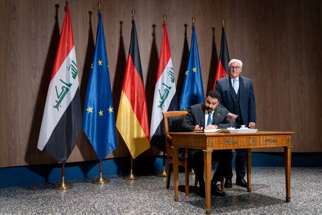 Prime Minister Ali Faleh Al Zaidi, Federal President Frank Walter Steinmeier, Berlin, official residence at Spreebogen, Prime Minister of Iraq Ali Faleh Al Zaidi, Federal President Frank Walter Steinmeier, Berlin, Berlin, GER