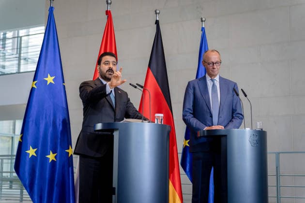 Prime Minister of Iraq, Ali Faleh Al Zaidi; Federal Chancellor, Friedrich Merz; Berlin; Federal Chancellery; Prime Minister of Iraq, Ali Faleh Al Zaidi; Federal Chancellor, Friedrich Merz; Berlin; Berlin, GER