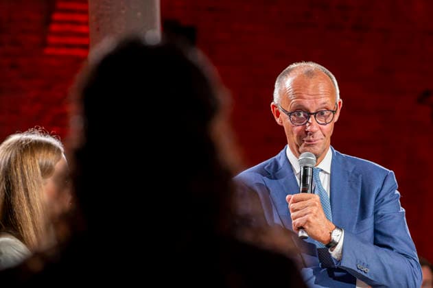 Friedrich Merz Meets with Young People EUR, Germany, Berlin, September 15, 2026 A discussion with party chairman and Federal Chancellor Friedrich Merz on the occasion of Konrad Adenauer’s 150th birthday, held with young people in a small town hall format