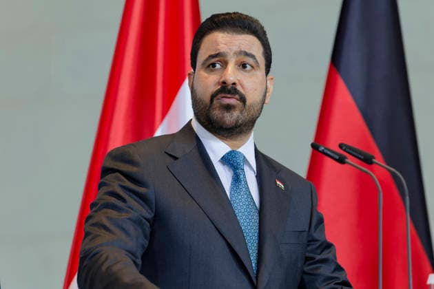 Ali Faleh Al Zaidi September 15, 2026, Berlin, Germany Joint press conference between the German Chancellor and the Prime Minister of Iraq, Ali Faleh Al Zaidi, at the Chancellery