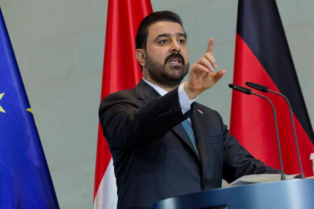 Ali Faleh Al Zaidi September 15, 2026, Berlin, Germany Joint press conference between the German Chancellor and the Prime Minister of Iraq, Ali Faleh Al Zaidi, at the Chancellery
