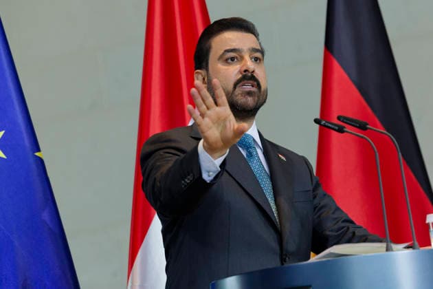 Ali Faleh Al Zaidi September 15, 2026, Berlin, Germany Joint press conference between the German Chancellor and the Prime Minister of Iraq, Ali Faleh Al Zaidi, at the Chancellery