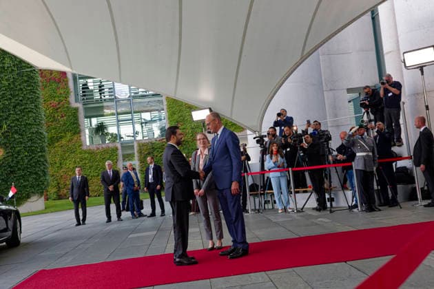 Merz and Al Zaidi, September 15, 2026, Berlin, Germany: Joint press conference between German Chancellor Friedrich Merz (CDU) and Iraqi Prime Minister Ali Faleh Al Zaidi at the Chancellery