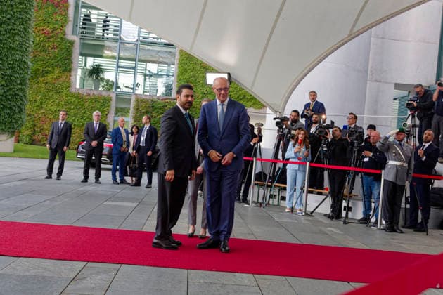Merz and Al Zaidi, September 15, 2026, Berlin, Germany: Joint press conference between German Chancellor Friedrich Merz (CDU) and Iraqi Prime Minister Ali Faleh Al Zaidi at the Chancellery