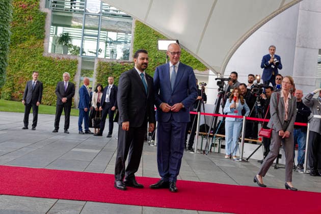 Merz and Al Zaidi, September 15, 2026, Berlin, Germany: Joint press conference between German Chancellor Friedrich Merz (CDU) and Iraqi Prime Minister Ali Faleh Al Zaidi at the Chancellery