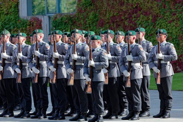 Military Honors for Iraqi Prime Minister Al Zaidi September 15, 2026, Berlin, Germany: Chancellor Friedrich Merz (CDU) welcomes Iraqi Prime Minister Ali Faleh Al Zaidi with military honors at the Chancellery