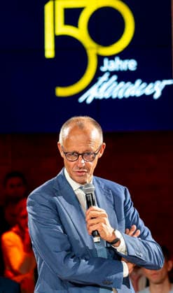 Friedrich Merz Meets with Young People EUR, Germany, Berlin, September 15, 2026 A discussion with party chairman and Federal Chancellor Friedrich Merz on the occasion of Konrad Adenauer’s 150th birthday, held with young people in a small town hall format