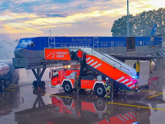 ICAO Airport Drill at Hannover (HAJ): Every two years, a large-scale, mandatory fire and rescue drill conducted in accordance with ICAO standards takes place at Hannover Airport. Copyright: xBerndxGüntherx