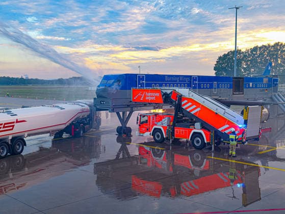 ICAO Airport Drill at Hannover (HAJ): Every two years, a large-scale, mandatory fire and rescue drill conducted in accordance with ICAO standards takes place at Hannover Airport. Copyright: xBerndxGüntherx