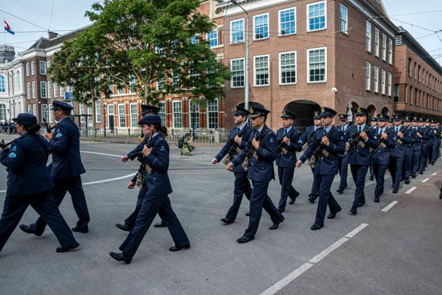 September 15, 2026, Den Haag - The Hague, Zuid Holland - South Holland, The Netherlands Holland: September 15, 2026, Den Haag, the Netherlands. Military honour guards and bands march in the Prinsjesdag procession as crowds line the route. Prinsjesdag is the ceremonial opening of the Dutch parliamentary year, during which the government s policies and budget are presented. Den Haag - The Hague The Netherlands Holland  - ZUMAp202 20260915_zip_p202_014 Copyright: xJamesxPetermeierx