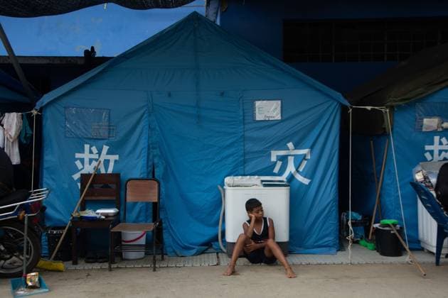 Earthquake-displaced families remain in temporary camps in Venezuela LA GUAIRA, VENEZUELA, SEPTEMBER 12, 2026: Residents displaced by earthquakes remain in transitional camps in La Guaira more than two months after the disaster. The facilities provide basic services including restrooms, showers, laundry areas and internet access, while some residents have established small stalls selling food and other goods as daily and commercial activity develops within the temporary settlements. Caracas Venezuela (Bolivarian Republic of) Copyright: x xFranyerxNievesx(Babel)x xJNAxPressx
