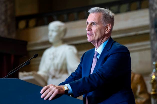 Former Speaker of the House Kevin McCarthy speaks at the unveiling ceremony for his official portrait at the U.S. Capitol in Washington, DC on Tuesday, September 15, 2026. McCarthy served as the 55th Speaker of the U.S. House of Representatives in 2023 and served California s 23rd Congressional District from 2007 to 2023.  WAP20260915410 BONNIExCASH