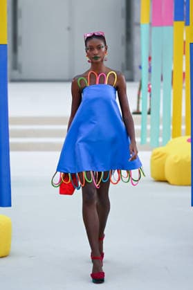 (260915) -- MADRID, Sept. 15, 2026 -- A model presents a creation by Agatha Ruiz de la Prada during the Madrid Fashion Week in Madrid, Spain, Sept. 15, 2026. (Photo by Gustavo Valiente Xinhua) SPAIN-MADRID-FASHION WEEK-AGATHA RUIZ DE LA PRADA GustavoxValientexHerrero 
