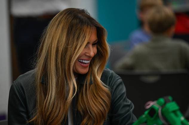 US First Lady Melania Trump visits Ashe County school JEFFERSON, USA - SEPTEMBER 15: US First Lady Melania Trump visits Ashe County school to promote community resiliency and education technology in the midst of a global AI debate and nearly two years after hurricane Helene in Jefferson NC, United States on September 15, 2026. Peter Zay Anadolu Jefferson United States. Editorial use only. Please get in touch for any other usage.  Copyright: x2026xAnadoluxPeterxZayx